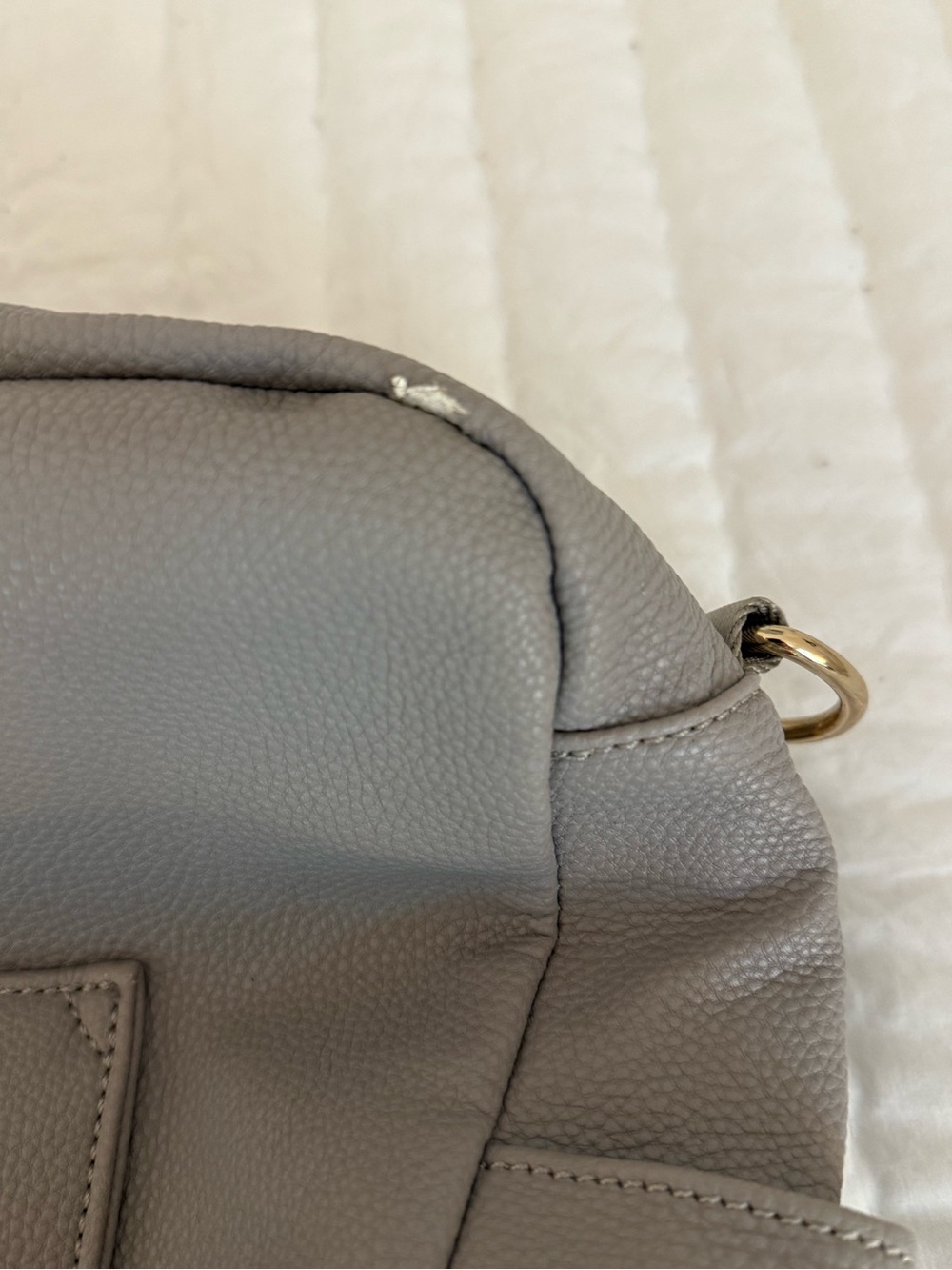Kiki Lu Gray Faux Leather Diaper Bag Backpack / Crossbody – Good Condition - Picture 3 of 8